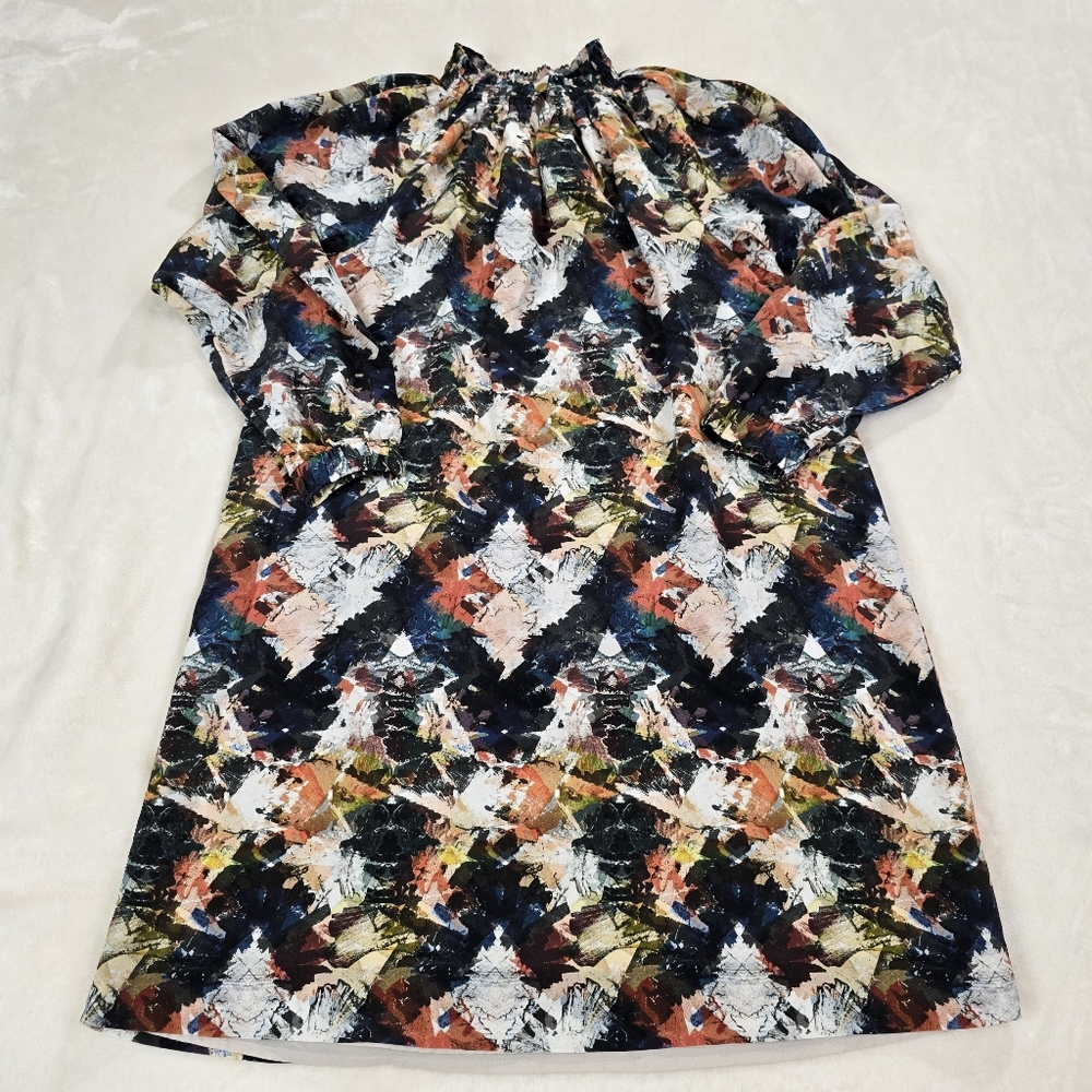 Marie Oliver Women's Dress Silk Pleated High Neck Keyhole Swifty XXS